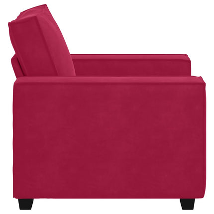 Soffstol vinröd 100x78x84 cm sammet