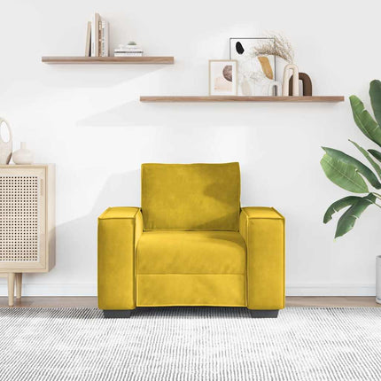 Soffstol gul 100x78x84 cm sammet
