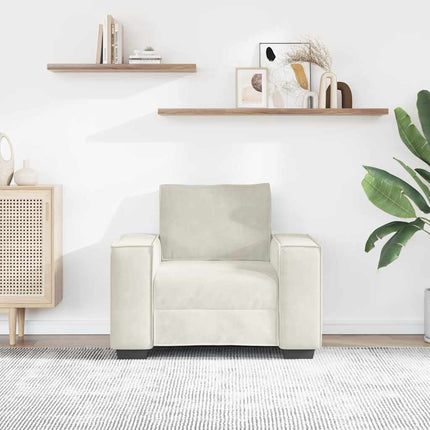 Soffstol gräddvit 100x78x84 cm sammet