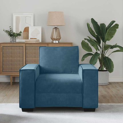 Soffstol blå 100x78x84 cm sammet