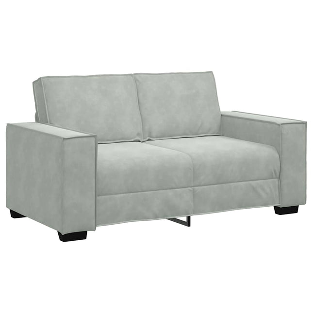 2-sitssoffa ljusgrå 160x78x84 cm sammet