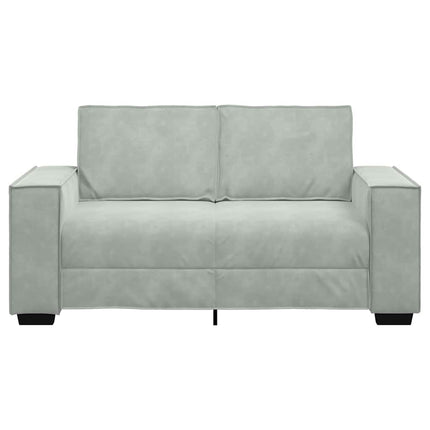 2-sitssoffa ljusgrå 160x78x84 cm sammet