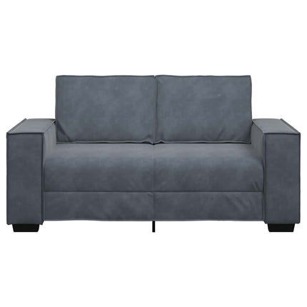 2-sitssoffa mörkgrå 160x78x84 cm sammet