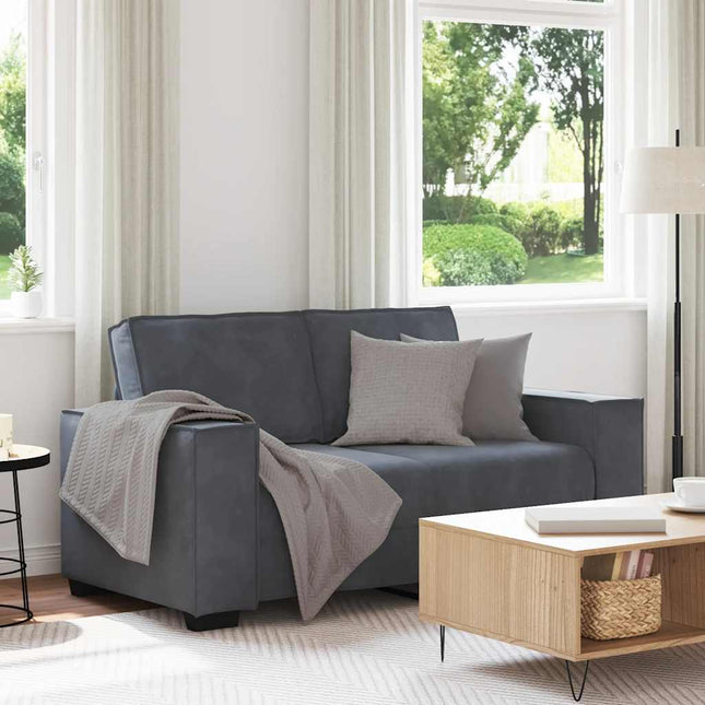 2-sitssoffa mörkgrå 160x78x84 cm sammet