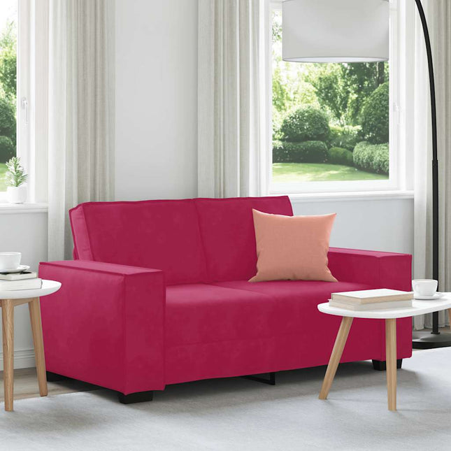 2-sitssoffa vinröd 160x78x84 cm sammet