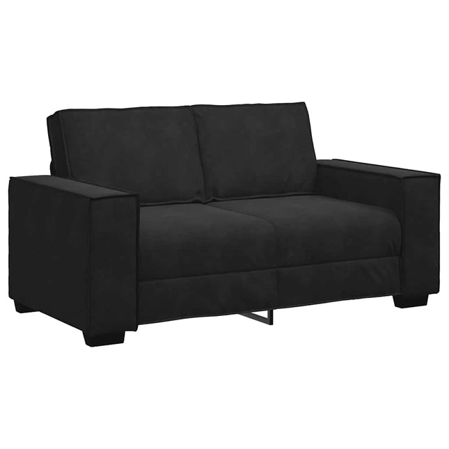 2-sitssoffa ljusgrå Svart 160x78x84 cm sammet
