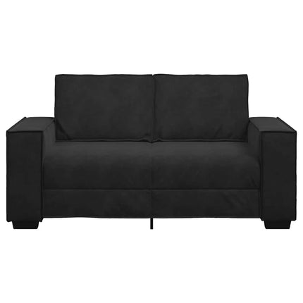 2-sitssoffa ljusgrå Svart 160x78x84 cm sammet