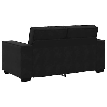 2-sitssoffa ljusgrå Svart 160x78x84 cm sammet