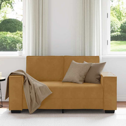 2-sitssoffa brun 160x78x84 cm sammet