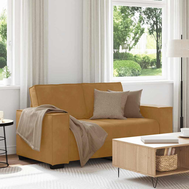 2-sitssoffa brun 160x78x84 cm sammet