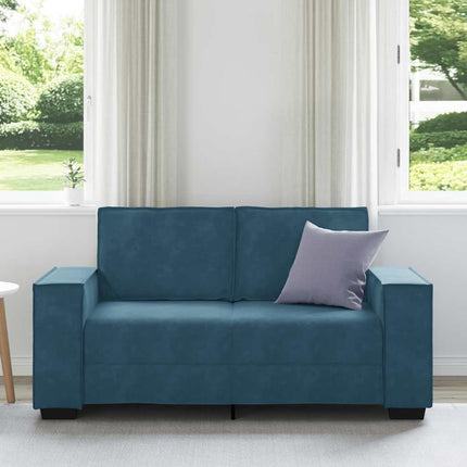 2-sitssoffa blå 160x78x84 cm sammet