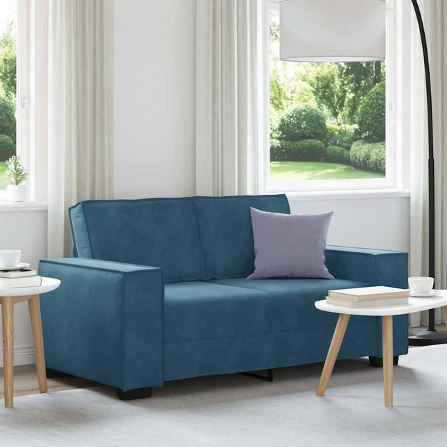 2-sitssoffa blå 160x78x84 cm sammet