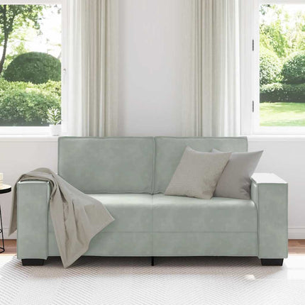 2-sitssoffa ljusgrå 180x78x84 cm sammet