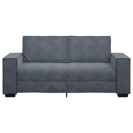 Soffa 2-sits mörkgrå 180x78x84 cm sammet
