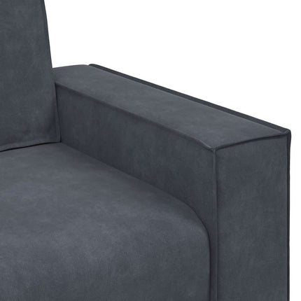 Soffa 2-sits mörkgrå 180x78x84 cm sammet