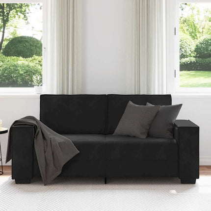 Soffa 2-sits svart 180x78x84 cm sammet