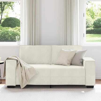 Soffa 2-sits gräddvit 180x78x84 cm sammet
