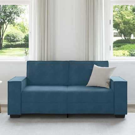 2-sitssoffa blå 180x78x84 cm sammet