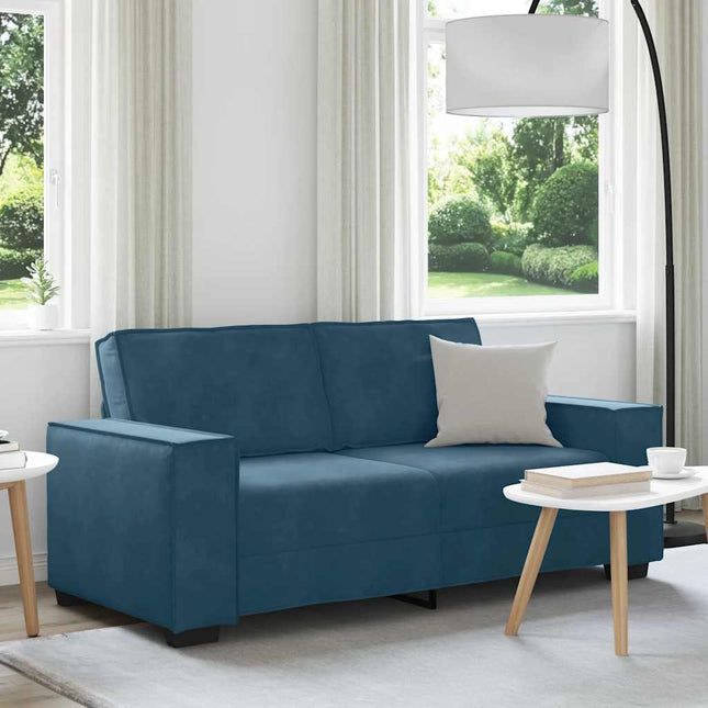 2-sitssoffa blå 180x78x84 cm sammet