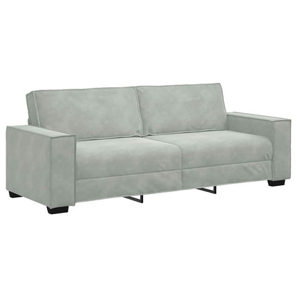 3-sitssoffa ljusgrå 220x78x84 cm sammet