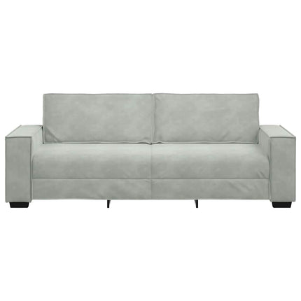 3-sitssoffa ljusgrå 220x78x84 cm sammet