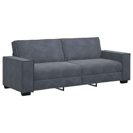 3-sitssoffa mörkgrå 220x78x84 cm sammet