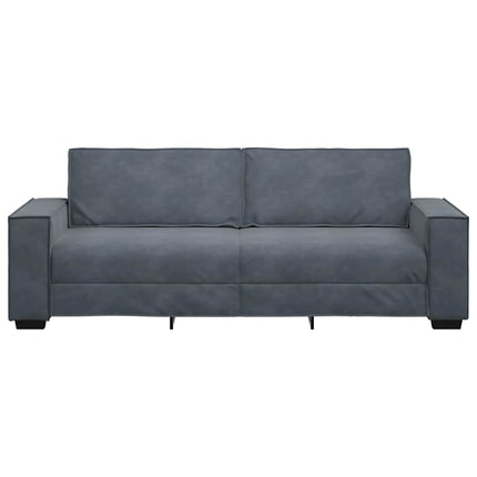 3-sitssoffa mörkgrå 220x78x84 cm sammet