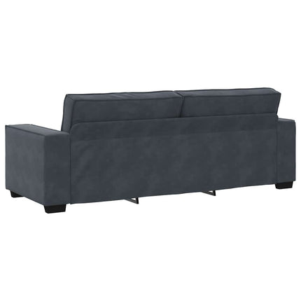 3-sitssoffa mörkgrå 220x78x84 cm sammet