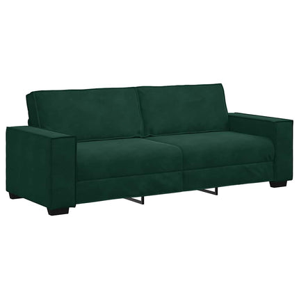 3-sitssoffa mörkgrön 220x78x84 cm sammet