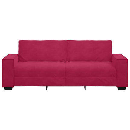 3-sitssoffa vinröd 220x78x84 cm sammet