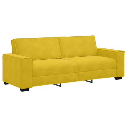 3-sitssoffa gul 220x78x84 cm sammet
