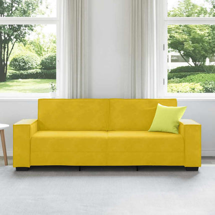 3-sitssoffa gul 220x78x84 cm sammet