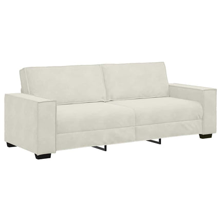 3-sitssoffa gräddvit 220x78x84 cm sammet