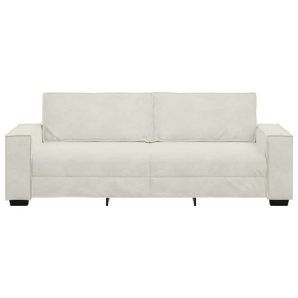 3-sitssoffa gräddvit 220x78x84 cm sammet