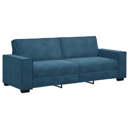 3-sitssoffa blå 220x78x84 cm sammet
