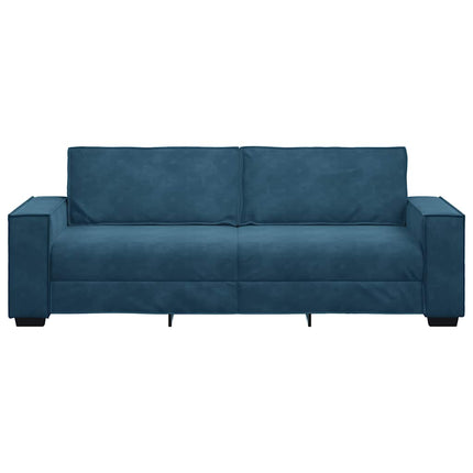 3-sitssoffa blå 220x78x84 cm sammet