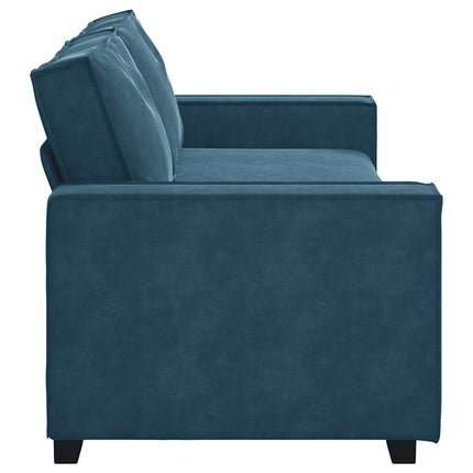 3-sitssoffa blå 220x78x84 cm sammet