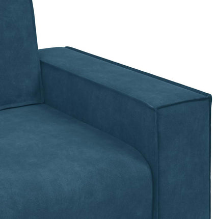 3-sitssoffa blå 220x78x84 cm sammet