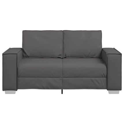 Tvåsitssoffa Grå 160 cm Konstläder