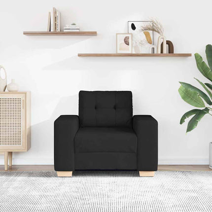 Fåtölj svart 100x78x80 cm tyg