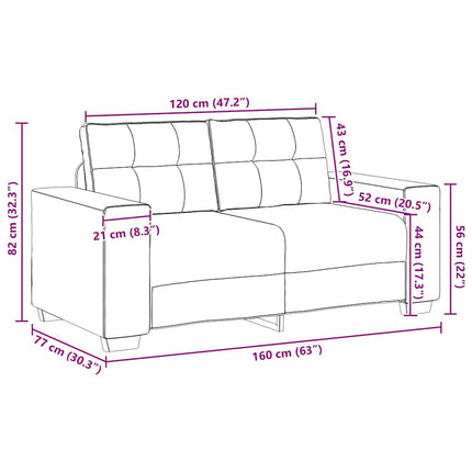 Loveseat soffa mörkgrå 160x77x82 cm tyg