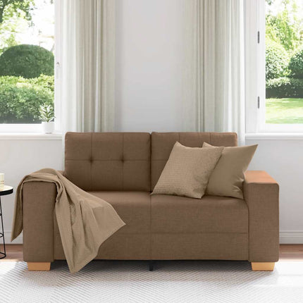 Tvåsitssoffa brun 160x77x82 cm tyg