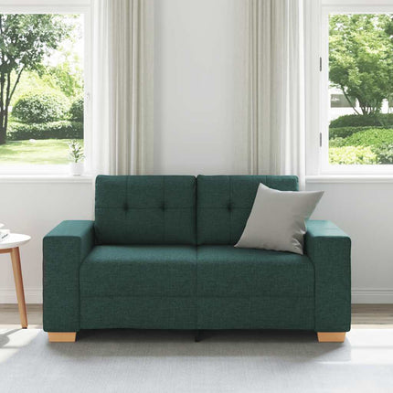 Tvåsitssoffa mörkgrön 160x77x82 cm tyg