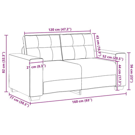 Loveseat-soffa taupe 160x77x82 cm tyg
