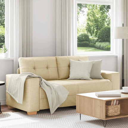 Tvåsitssoffa krämfärgad 180x77x82 cm tyg