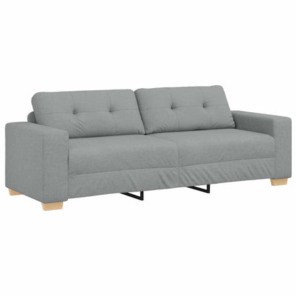 3-sitssoffa ljusgrå 220x78x80 cm tyg