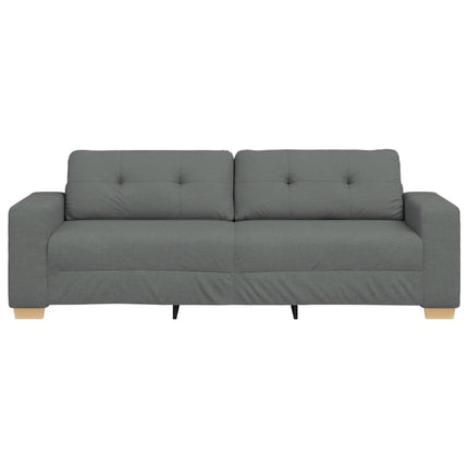 3-sitssoffa mörkgrå 220x78x80 cm tyg