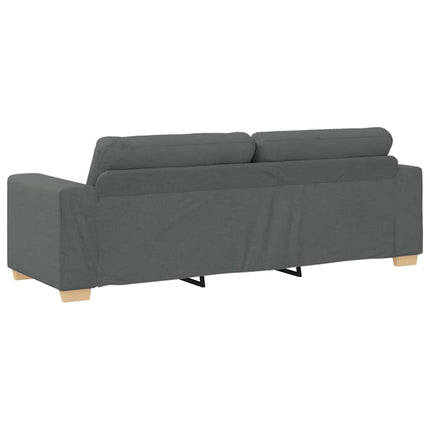 3-sitssoffa mörkgrå 220x78x80 cm tyg