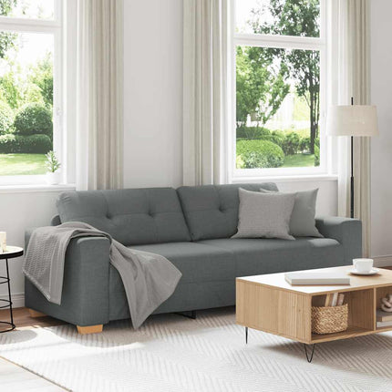 3-sitssoffa mörkgrå 220x78x80 cm tyg