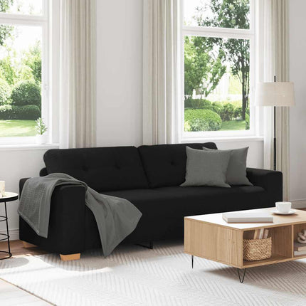 3-sitssoffa svart 220x78x80 cm tyg